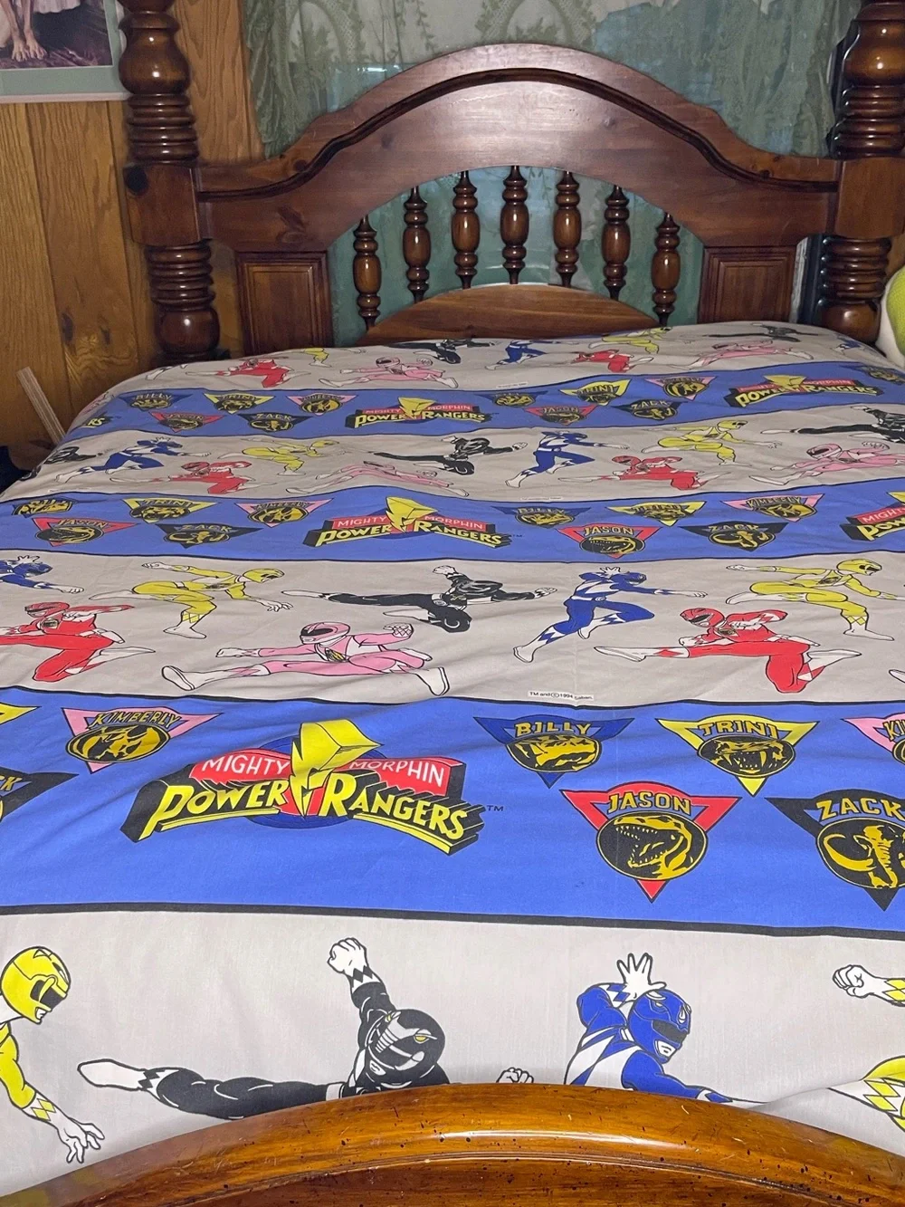 Vintage 90s Springs Sabin Power Rangers Full Size Flat Sheet
